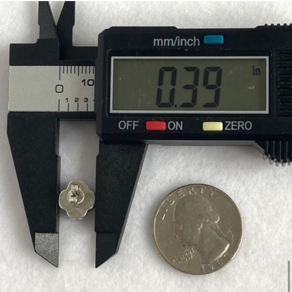 Sterling Silver 925 Dainty Turquoise Inlay Four Leaf Clover Flower Stud Earrings - Picture 7 of 15